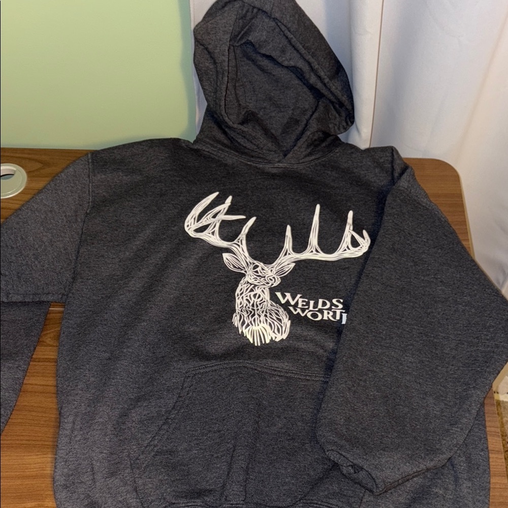 Gray Hoodie with Deer Graphic